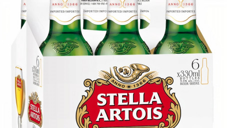 Stella Artois 330Ml, 6 Bottles, 5.00% Abv