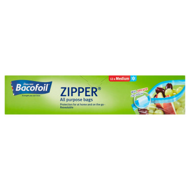 Bacofoil All Purpose 12 Medium Zipper Bags