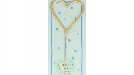 Meri Meri Gold Sparkler Heart Candle