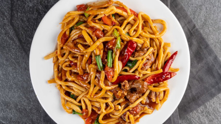 Fried Uyghur Spicy Noodle Chǎo Lā Miàn
