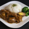 En10. Hong Kong Style Curry Chicken On Steamed Rice Gǎng Shì Kā Lí Jī Fàn