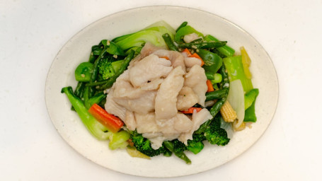 18A. Sauteed Fish Slices Chop Suey zá cài chǎo yú liǔ