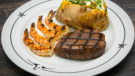 Déjeuner Steak Et Crevettes De La Côte Du Golfe