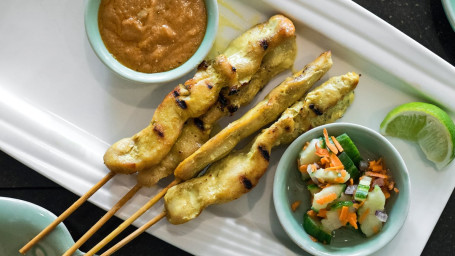 Ap-12 Satay With Peanut Sauce (4 Pieces)