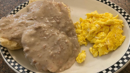 Biscuits And Gravy And Two Eggs