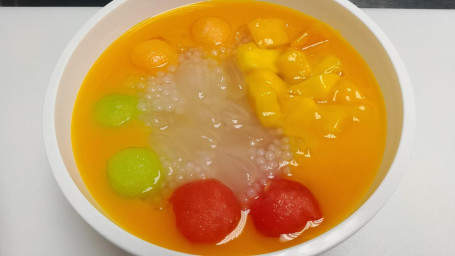 Mixed Fruits Sago Mango Juice Xiān Zá Guǒ Xī Mǐ Lù Máng Zhī