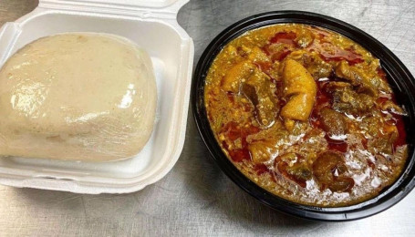 Combo Okro Stew And Banku