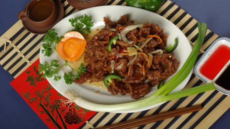 53. Dry Szechuan Chili Ginger Beef Jiāng Biān Niú Ròu