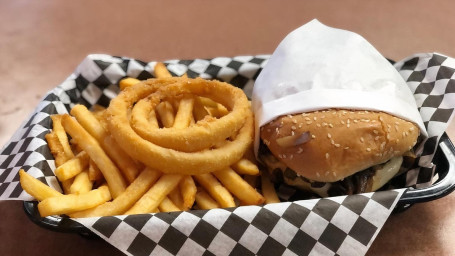 Mushrooms And Swiss Burger Basket