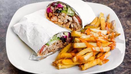 Chicken Shawarma Wrap With Fries