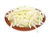 Mozzarella de fromage partiellement écrasée